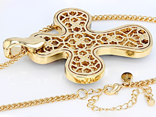 Off Park ® Collection Multicolor Crystal Gold Tone Cross Necklace