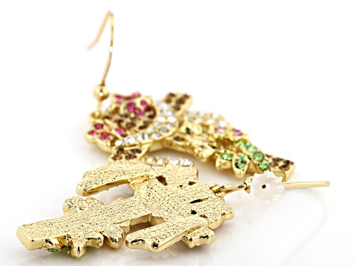 Off Park ® Collection Multicolor Crystal Gold Tone Easter Cross Dangle Earrings