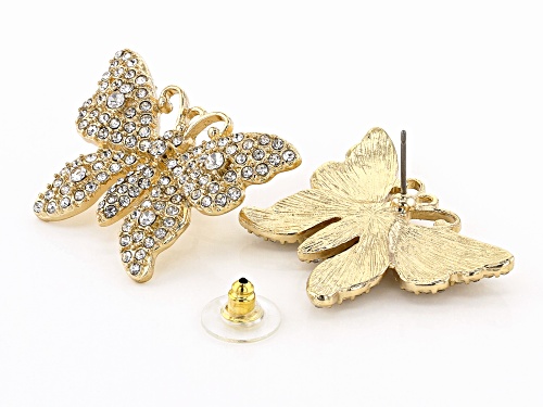 Off Park ® Collection, Round White Crystal, Tri-color Set Of 3 Butterfly Earrings