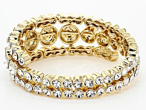 Off Park ® Collection White Crystal Gold Tone Coil Adjustable Bracelet