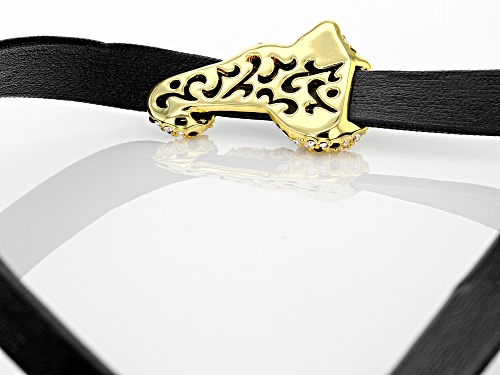 Off Park ® Collection Multi-color Crystal Gold Tone Choker With Leopard
