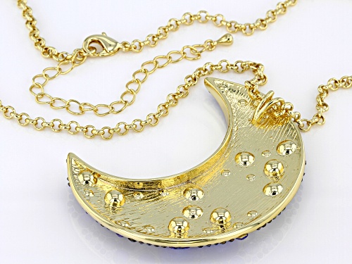 Off Park ® Collection, Multi-color Crystal Gold Tone Moon & Star Pendant With Chain