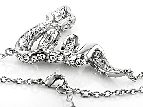 Off Park ® Collection, Round White & Black Crystal Silver Tone Snake Necklace