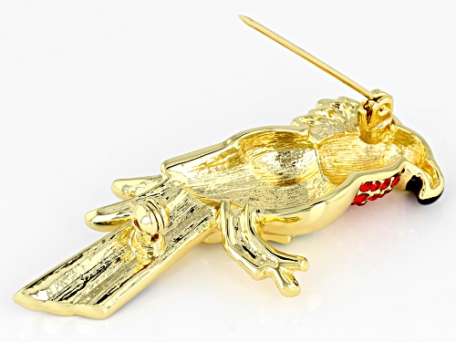 Off Park ® Collection,  Multi-color Crystal Shiny Gold Tone Bird Brooch