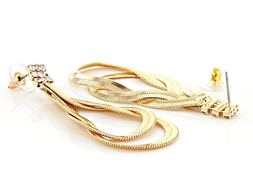 Off Park ® Collection, Round White Crystal Gold Tone Dangle Earrings