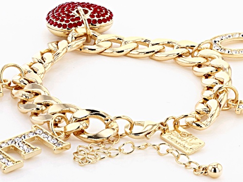 Off Park ® Collection, Gold Tone White & Red Crystal 