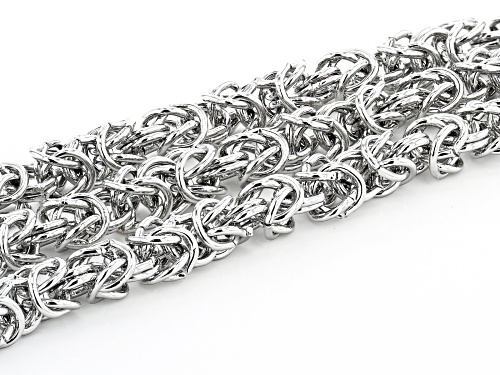 Off Park ® Collection, White Crystal, Silver Tone Byzantine Three Row Convertible Bracelet
