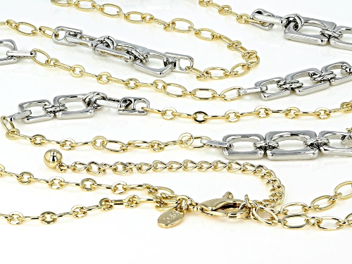 Off Park Collection™, Two Tone Pave White Crystal Chain Link Design Necklace