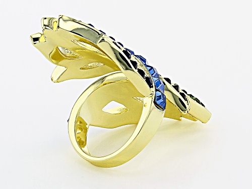 Off Park ® Collection, Gold Tone Multi Color Crystal Ring - Size 8