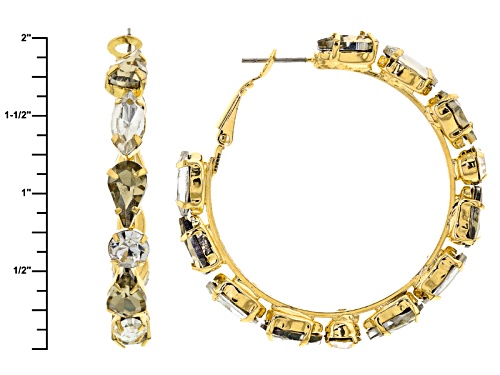 Off Park ® Collection White And Champagne Crystal Gold Tone Hoop Earrings
