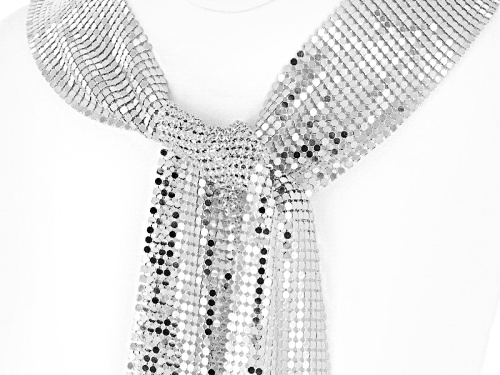 Off Park ® Collection Silver Tone Mesh Shawl Necklace - Size 60