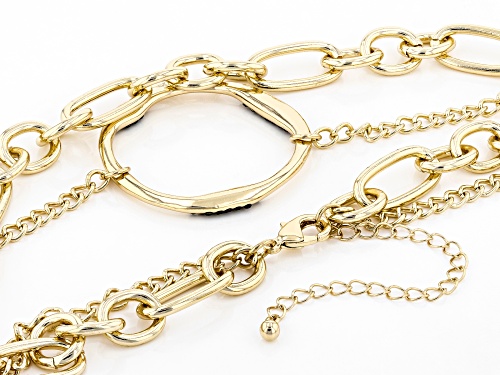 Off Park ® Collection, Gold Tone Black Crystal Multi- Chain Necklace
