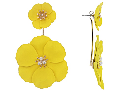 Off Park ® Collection Gold Tone Set of 3 Pastel Flower Earrings
