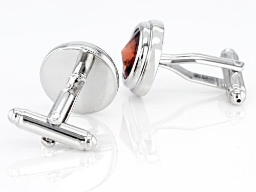 Off Park Collection ™, Silver Tone Red Color Crystal Cufflinks