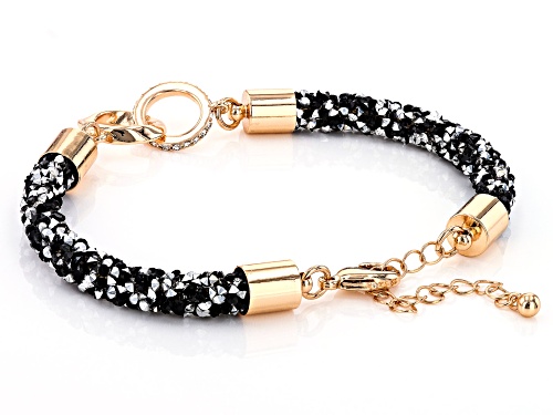Off Park® Collection, White Crystal & Resin Gold Tone Bracelet - Size 7.5