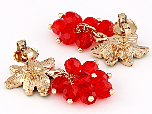 Off Park® Collection Red Acrylic Bead Gold Tone Dangle Earrings