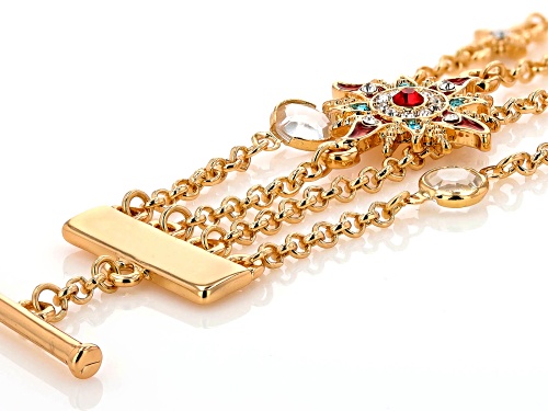Off Park® Collection Multi-Color Crystal Gold Tone Starburst Bracelet