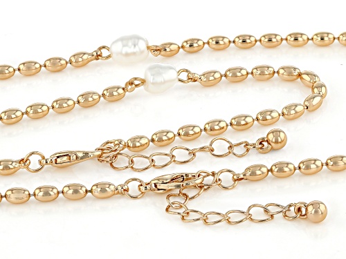 Off Park® Collection Imitation Pearl Gold Tone Necklace and Bracelet Set
