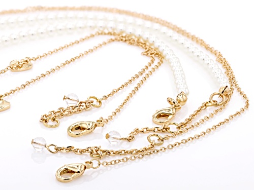 Off Park® Collection White Glass Pearl Simulant Gold Tone Necklace Set of 3