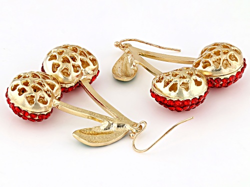 Off Park® Collection Red Crystal Gold Tone Cherry Drop Earrings