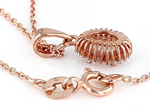 0.59ct Oval Morganite With 0.02ctw Topaz 18K Rose Gold Over Sterling Silver Pendant With Chain