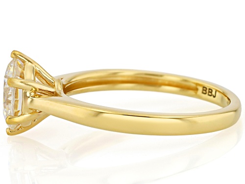 Pre-Owned 2.60CT ROUND GLITTER CUT(TM) STRONTIUM TITANATE 18K YELLOW GOLD OVER SILVER RING - Size 9
