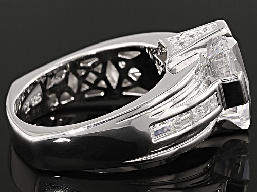 Pre-Owned Tycoon For Bella Luce ® 7.20ctw Baguette & Round Platineve® Ring (4.51ctw Dew) - Size 10