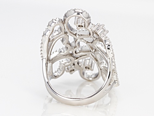 Pre-Owned Bella Luce ® 2.60ctw Rhodium Over Sterling Silver Ring (1.34ctw Dew) - Size 5