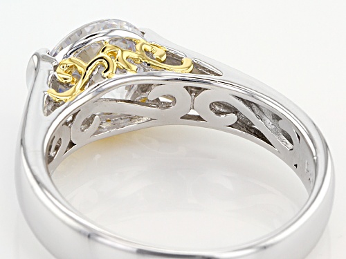 Pre-Owned Bella Luce®Dillenium 3.15ct Diamond Simulant Rhodium Over Sterling Silver &  Eterno™Yellow - Size 11