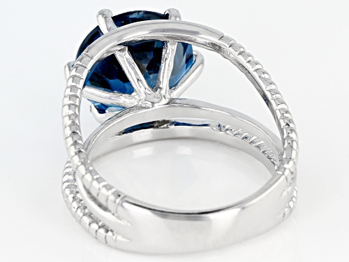Pre-Owned 5.00ctw Round London Blue Topaz Rhodium Over Sterling Silver Solitaire Ring - Size 7