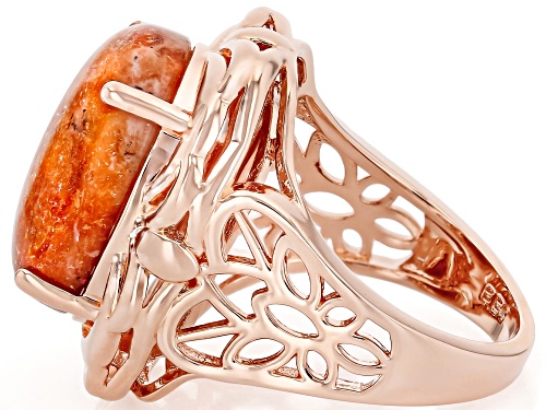 Pre-Owned Timna Jewelry Collection™ 18X14mm Oval Cabochon Red Sunstone Solitaire Copper Ring - Size 8