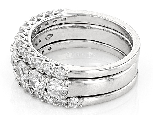 Pre-Owned Bella Luce® 4.20ctw Platinum Over Sterling Silver Ring Set - Size 11