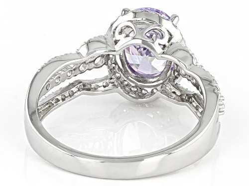 Pre-Owned Bella Luce ® 4.28ctw Lavender And White Diamond Simulants Rhodium Over Sterling Ring (2.41 - Size 11.5