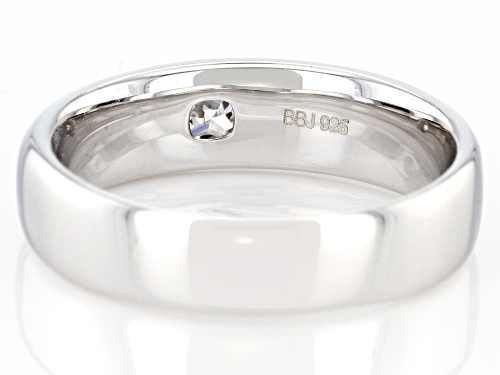 Pre-Owned MOISSANITE FIRE(R) .33CT DEW CUSHION CUT PLATINEVE(R) MENS BAND RING - Size 12