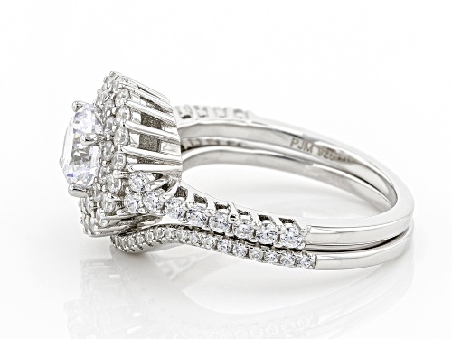 Pre-Owned Bella Luce ® 3.60ctw Rhodium Over Sterling Silver Ring With Band (1.98ctw DEW) - Size 10