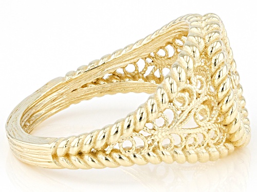 Pre-Owned Artisan Collection of Turkey™ 18k Gold Over Sterling Silver Filigree Band Ring - Size 7