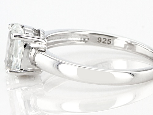 Pre-Owned 1.28ct Oval White Topaz Rhodium Over Sterling Silver April Birthstone Ring - Size 10