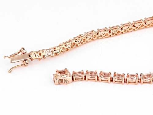 Pre-Owned 5.98ctw Oval Morganite 18K Rose Gold Over Sterling Silver Tennis Bracelet - Size 7.25