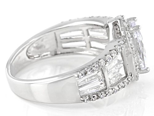 Pre-Owned Bella Luce® 5.31ctw White Diamond Simulant Rhodium Over Sterling Silver Ring(3.21ctw DEW) - Size 10
