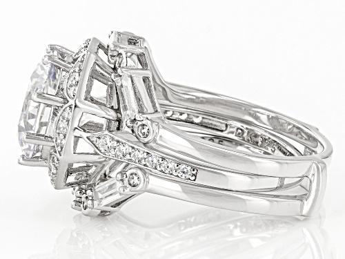 Pre-Owned Bella Luce® 8.23ctw White Diamond Simulant Platinum Over Sterling Silver 2 Ring Set (5.09c - Size 12