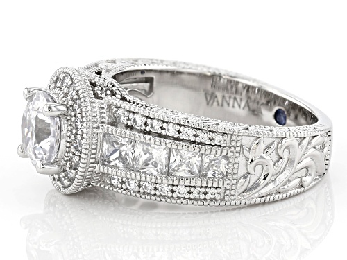 Pre-Owned Vanna K™ For Bella Luce® 3.71ctw Vanna K Cut White Diamond Simulant Platineve™ Ring (2.24c - Size 10