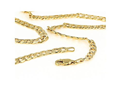 Pre-Owned 10k Yellow Gold Hollow Curb Link Necklace 20 inch 4mm - Size 20