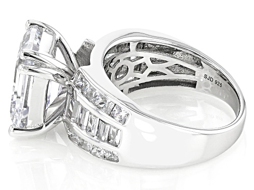 Pre-Owned Bella Luce® 12.70ctw White Diamond Simulant Platinum Over Sterling Silver Ring - Size 12