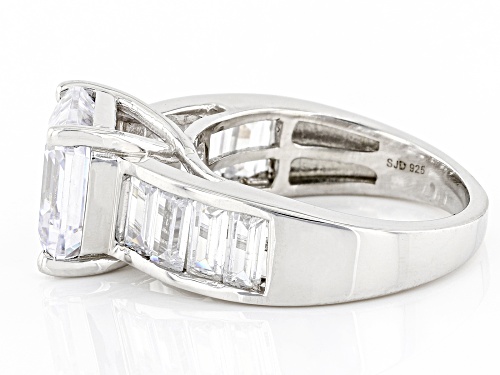 Pre-Owned Bella Luce® 10.25ctw White Diamond Simulant Platinum Over Silver Asscher Cut Ring(6.21ctw - Size 11