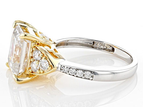 Pre-Owned MOISSANITE FIRE(R) 4.15CTW DEW PLATINEIVE(R) & 14K YELLOW GOLD OVER SILVER RING - Size 9