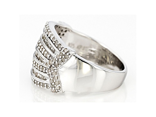 Pre-Owned White Diamond Rhodium Over Sterling Silver Ring .75ctw - Size 6