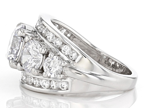 Pre-Owned Bella Luce® 8.48ctw White Diamond Simulant Rhodium Over Sterling Silver Ring (4.92ctw DEW) - Size 8