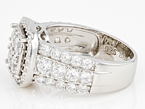 Pre-Owned Bella Luce® 4.67ctw White Diamond Simulant Rhodium Over Sterling Silver Ring(2.83ctw DEW) - Size 7