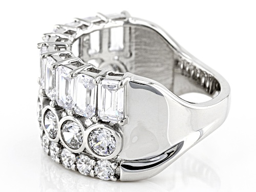 Pre-Owned Bella Luce® 8.25ctw White Diamond Simulant Rhodium Over Sterling Silver Ring(5.00ctw DEW) - Size 6