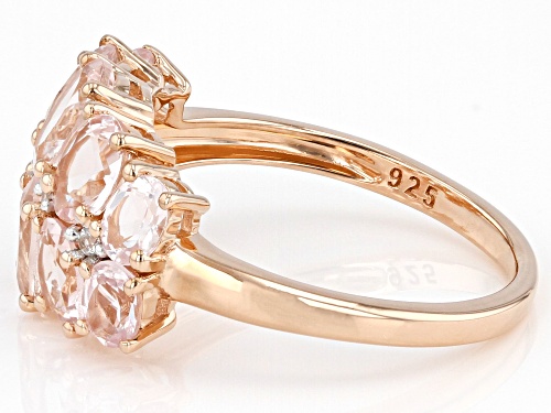 Pre-Owned 2.27ctw Oval Morganite With 0.04ctw Round White Zircon 18k Rose Gold Over Sterling Silver - Size 6
